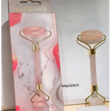 Roller visage en quartz rose