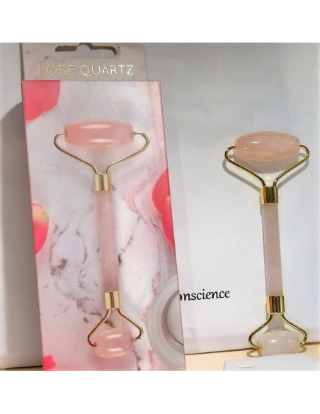 Roller visage en quartz rose