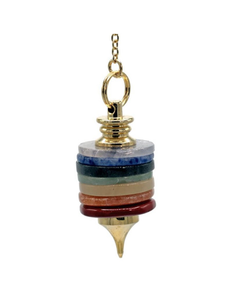 Pendule pierres dures couleurs 7 Chakra L