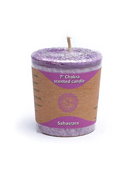 Recharge : Bougie Votive parfumée 7°chakra