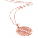 Fleur de vie avec chaine 50cm - argent 0925 plaqué or rose