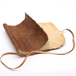 Carnet de voyage en cuir roulé - 96 pages - Naturel 21x15cm 2