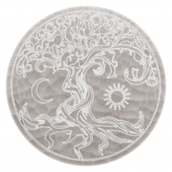 DISQUE SELENITE ARBRE DE VIE SOLEIL/LUNE 14CM