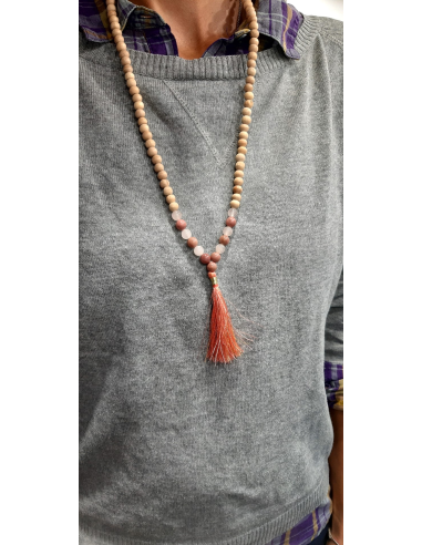 Mala Tulsi, Quartz Rose, Thulite