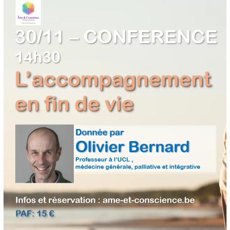 30/11 - 14h30 - CONFERENCE : L'ACCOMPAGNEMENT EN FIN DE VIE