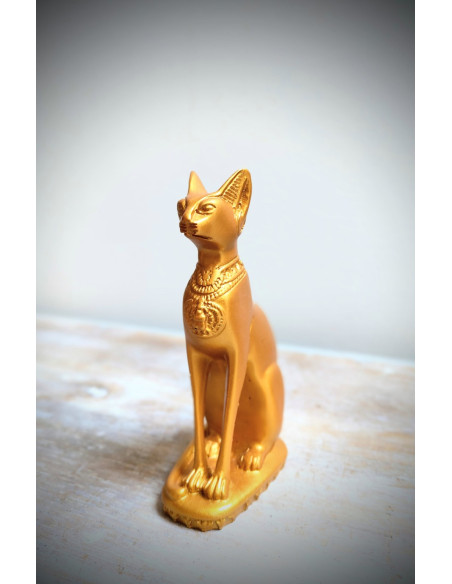 STATUE CHAT BASTET PETIT OR