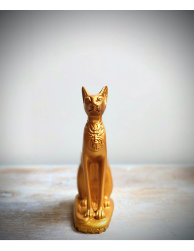STATUE CHAT BASTET PETIT OR