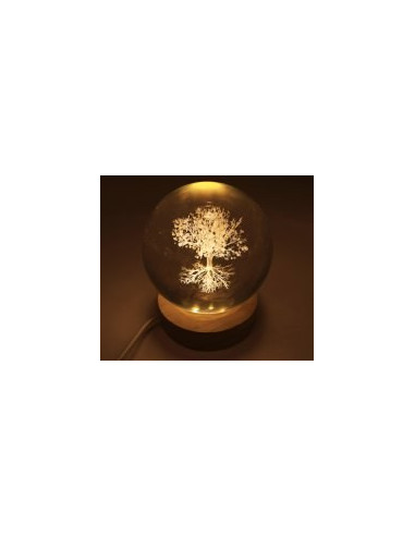 VEILLEUSE USB ARBRE VIE 9CM BLANC