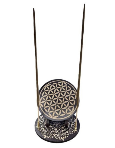 PORTE ENCENS PLAQUE FLEUR DE VIE 10CM