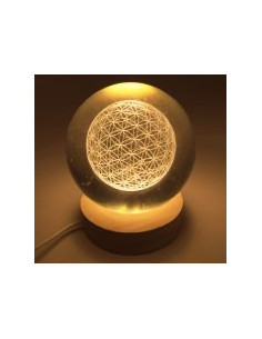VEILLEUSE USB FLEUR DE VIE BLANC