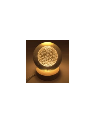 VEILLEUSE USB FLEUR DE VIE BLANC