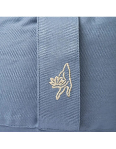 COUSSIN MEDITATION BLEU COTON BIO 33X17 2