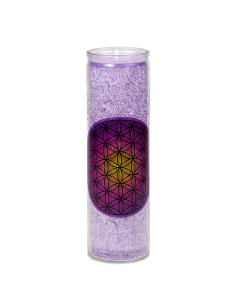 BOUGIE 100H FLEUR DE VIE VIOLETTE - LAVANDE/MANDARINE/VANILLE