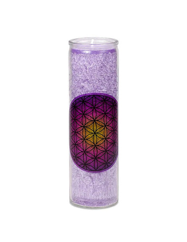 BOUGIE 100H FLEUR DE VIE VIOLETTE - LAVANDE/MANDARINE/VANILLE