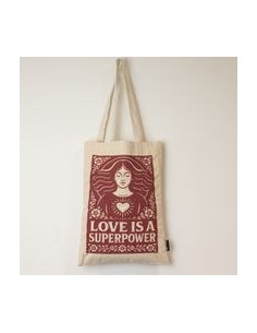 SAC TOTE BAG TONI ICONIC- L'AMOUR EST UN SUPER-POUVOIR (42 X 30 CM) - NATUREL