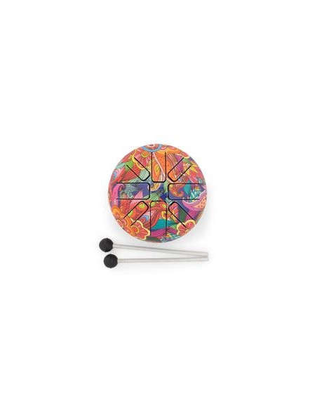 PETIT TAMBOUR À LANGUE EN ACIER HAPPY - PSYCHÉDÉLIQUE - 13 × 9 CM