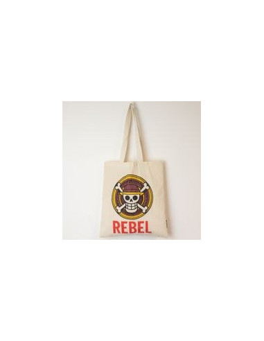 SAC TOTE BAG BASIQUE ICONIC - REBEL - (40X37CM) - NATUREL 4OZ