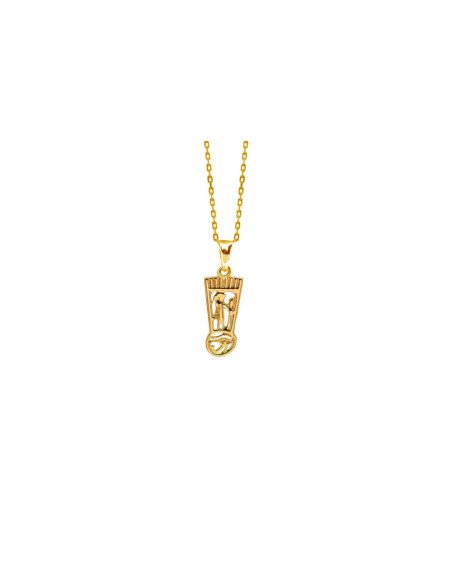 PENDENTIF SYMBOLE MENAT EGYPTE PLAQUÉ OR 18K