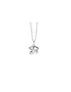 PENDENTIF OEIL D'HORUS ARGENT RHODIÉ 925 OXYDE ZIRC NOIR