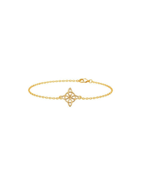 BRACELET CHAÎNE NŒUD DE SORCIÈRE PLAQUÉ OR 18K