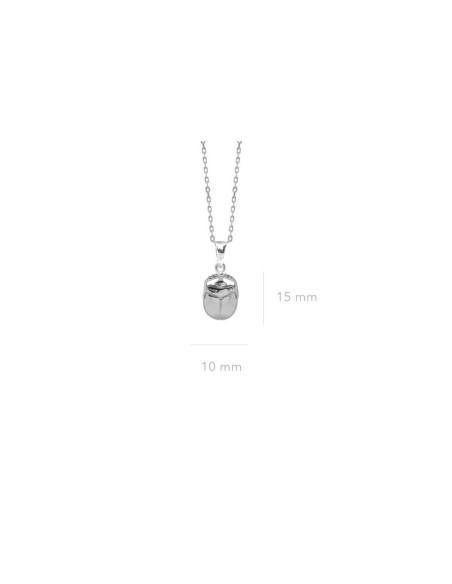 PENDENTIF SCARABÉE SACRÉ EGYPTE ARGENT RHODIÉ 925