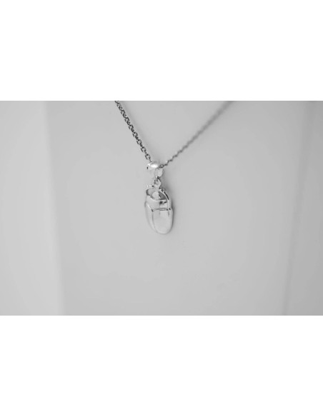 PENDENTIF SCARABÉE SACRÉ EGYPTE ARGENT RHODIÉ 925