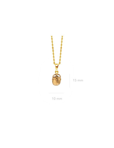 PENDENTIF SCARABÉE SACRÉ EGYPTE PLAQUÉ OR 18K
