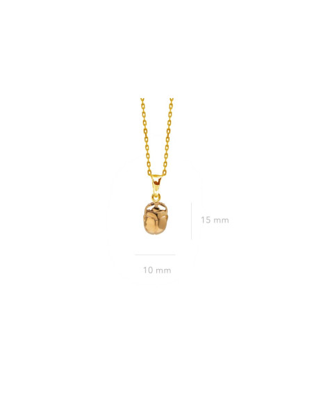 PENDENTIF SCARABÉE SACRÉ EGYPTE PLAQUÉ OR 18K