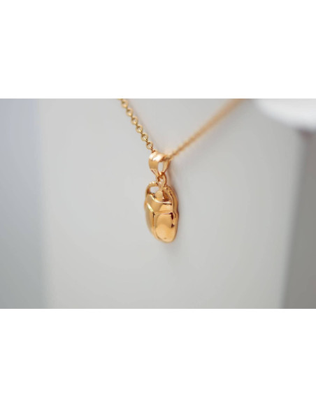 PENDENTIF SCARABÉE SACRÉ EGYPTE PLAQUÉ OR 18K