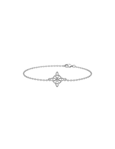 BRACELET CHAÎNE NŒUD DE SORCIÈRE ARGENT 925 RHODIÉ
