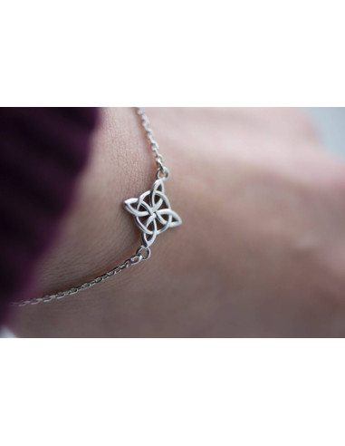 BRACELET CHAÎNE NŒUD DE SORCIÈRE ARGENT 925 RHODIÉ
