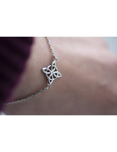 BRACELET CHAÎNE NŒUD DE SORCIÈRE ARGENT 925 RHODIÉ