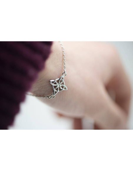 BRACELET CHAÎNE NŒUD DE SORCIÈRE ARGENT 925 RHODIÉ