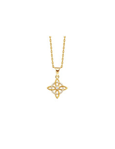 PENDENTIF NŒUD DE SORCIÈRE PLAQUÉ OR 18K ET OXYDE ZIRCONIUM BLANC