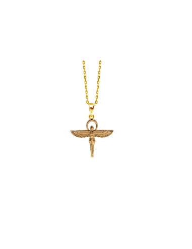 PENDENTIF DÉESSE ISIS EGYPTE PLAQUÉ OR 18K