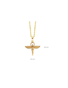 PENDENTIF DÉESSE ISIS EGYPTE PLAQUÉ OR 18K 2