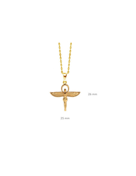PENDENTIF DÉESSE ISIS EGYPTE PLAQUÉ OR 18K