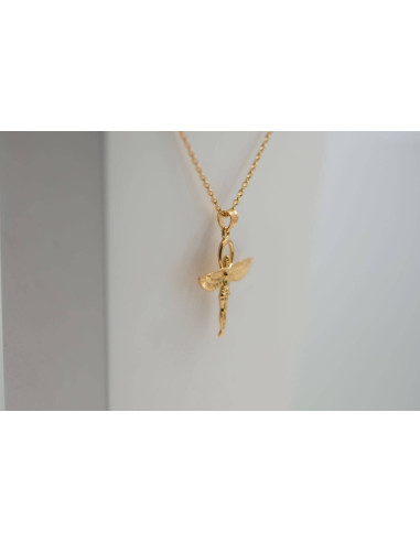 PENDENTIF DÉESSE ISIS EGYPTE PLAQUÉ OR 18K