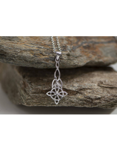 PENDENTIF NŒUD DE SORCIÈRE ARGENT 925 RHODIÉ