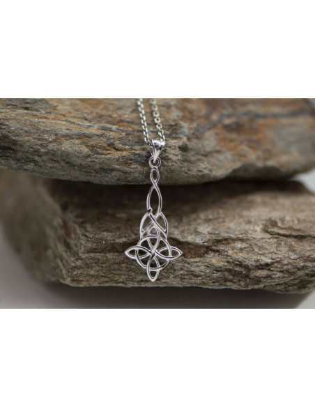PENDENTIF NŒUD DE SORCIÈRE ARGENT 925 RHODIÉ