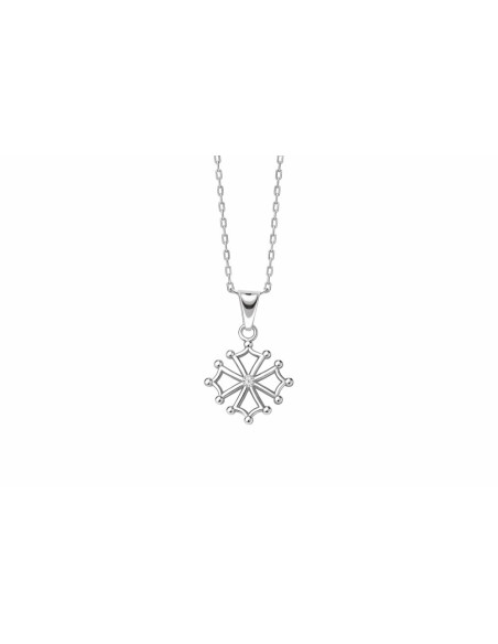 PENDENTIF CROIX OCCITANE ARGENT RHODIÉ 925 ET OXYDE ZIRCONIUM 13 MM
