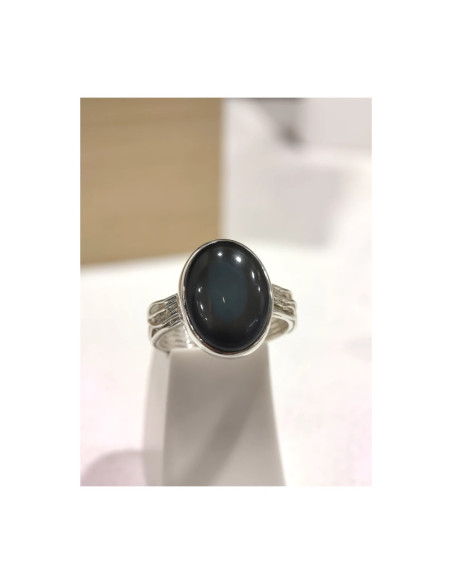 BAGUE OBSIDIENNE CELESTE 0925 T60