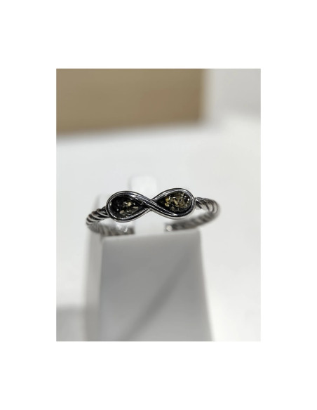 BAGUE AMBRE VERT 0925 T53 RHODIE