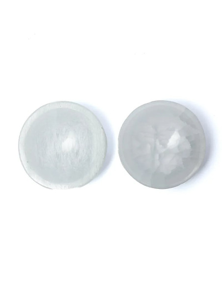 BOL ROND EN SÉLÉNITE SATINÉ -- ±10X3.5CM