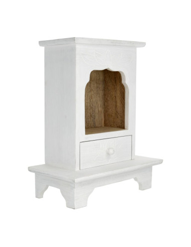 AUTEL SUR PIED BOIS DE MANGUIER WHITEWASH -- 30X19 CM