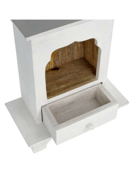 AUTEL SUR PIED BOIS DE MANGUIER WHITEWASH -- 30X19 CM