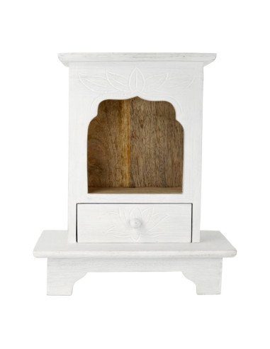 AUTEL SUR PIED BOIS DE MANGUIER WHITEWASH -- 30X19 CM