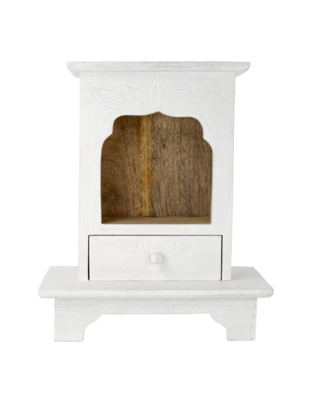 AUTEL SUR PIED BOIS DE MANGUIER WHITEWASH -- 30X19 CM