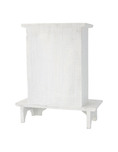 AUTEL SUR PIED BOIS DE MANGUIER WHITEWASH -- 30X19 CM