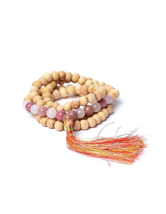 MALA TULSI/QUARTZ ROSE/THULITE